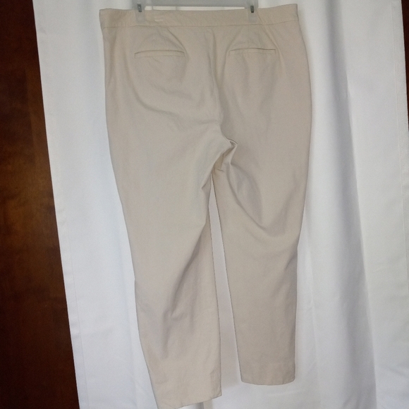 Talbots Chatham Ankle Pant 16 Khaki Beige Stretch Straight Side Zip Classic - Picture 2 of 8